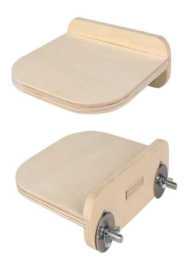 YKD Chinchilla Wooden Platform Set, Chinchilla Cage Platform with Feeding Bowl, Small Animals Cage Accessories for Squirrel Gerbil Suger Glider Hamsters (3Pcs of Small Platform) - Image 4